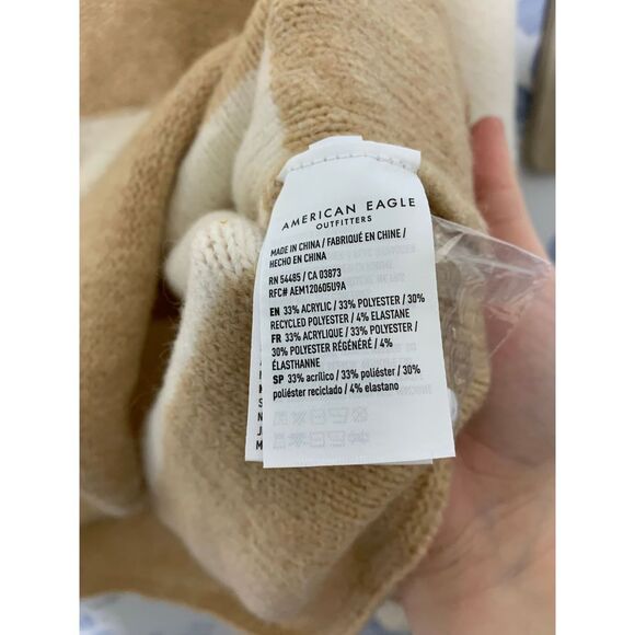 American Eagle Striped Long Sleeve Polo NWT - Picture 7 of 8